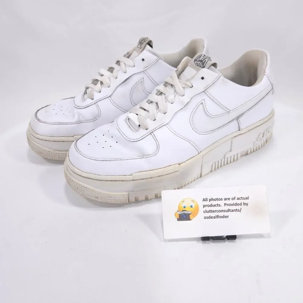 Nike Air Force 1 Pixel Lace Up Athletic Shoe Womens Size 9 CK6649-100 White